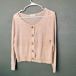 Calvin Klein Women's Gold Button Cardigan
